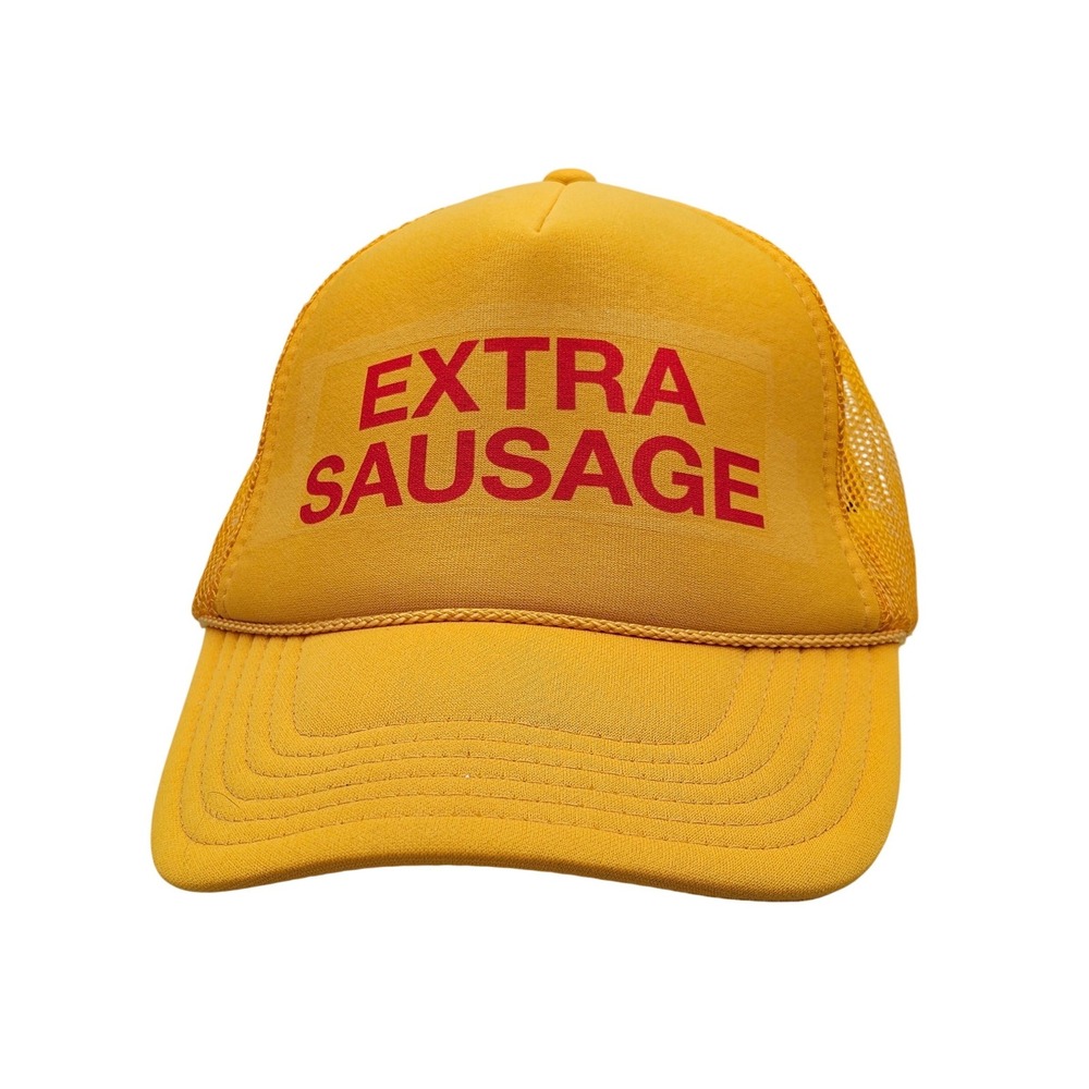 OTTO Extra Sausage Trucker Hat Yellow Funny Novelty Slogan Mesh Snapback Cap